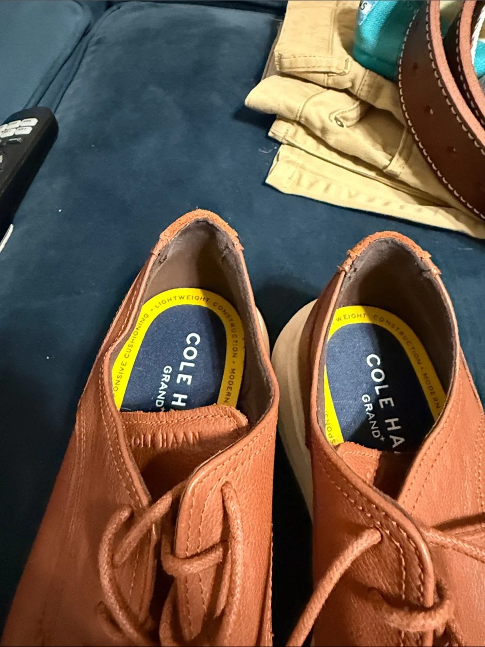 Cole Haan Tan Leather Chukka Boots with Cream Sole